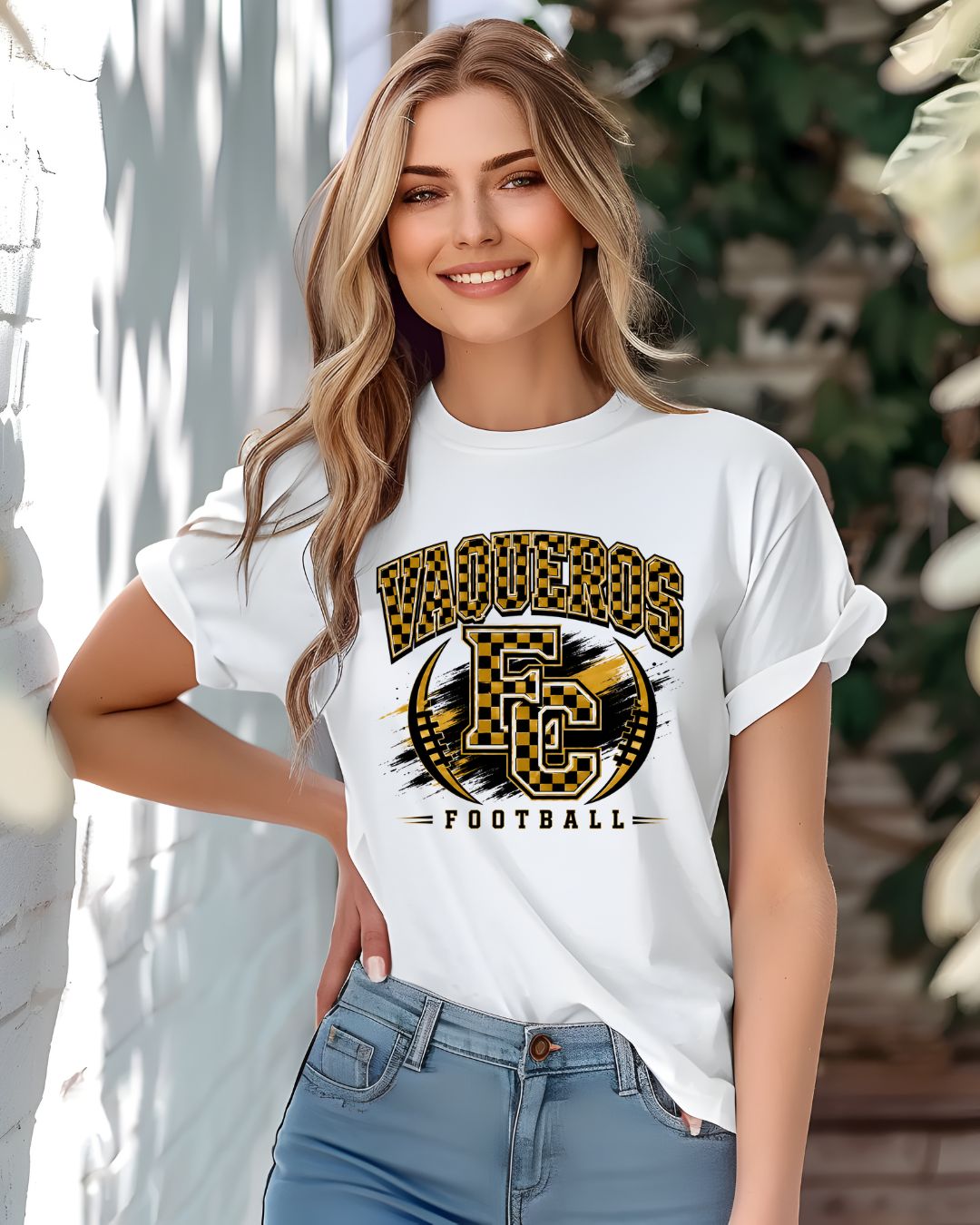 Vaqueros Highschool EC Checkerboard T-Shirt