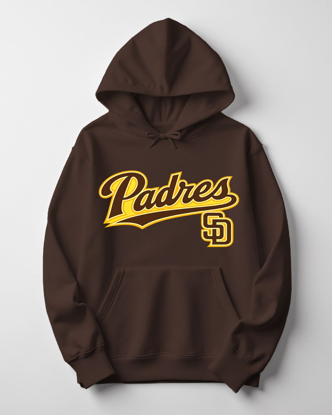 Padres SD Yellow & Brown Cursive Men's Hoodie
