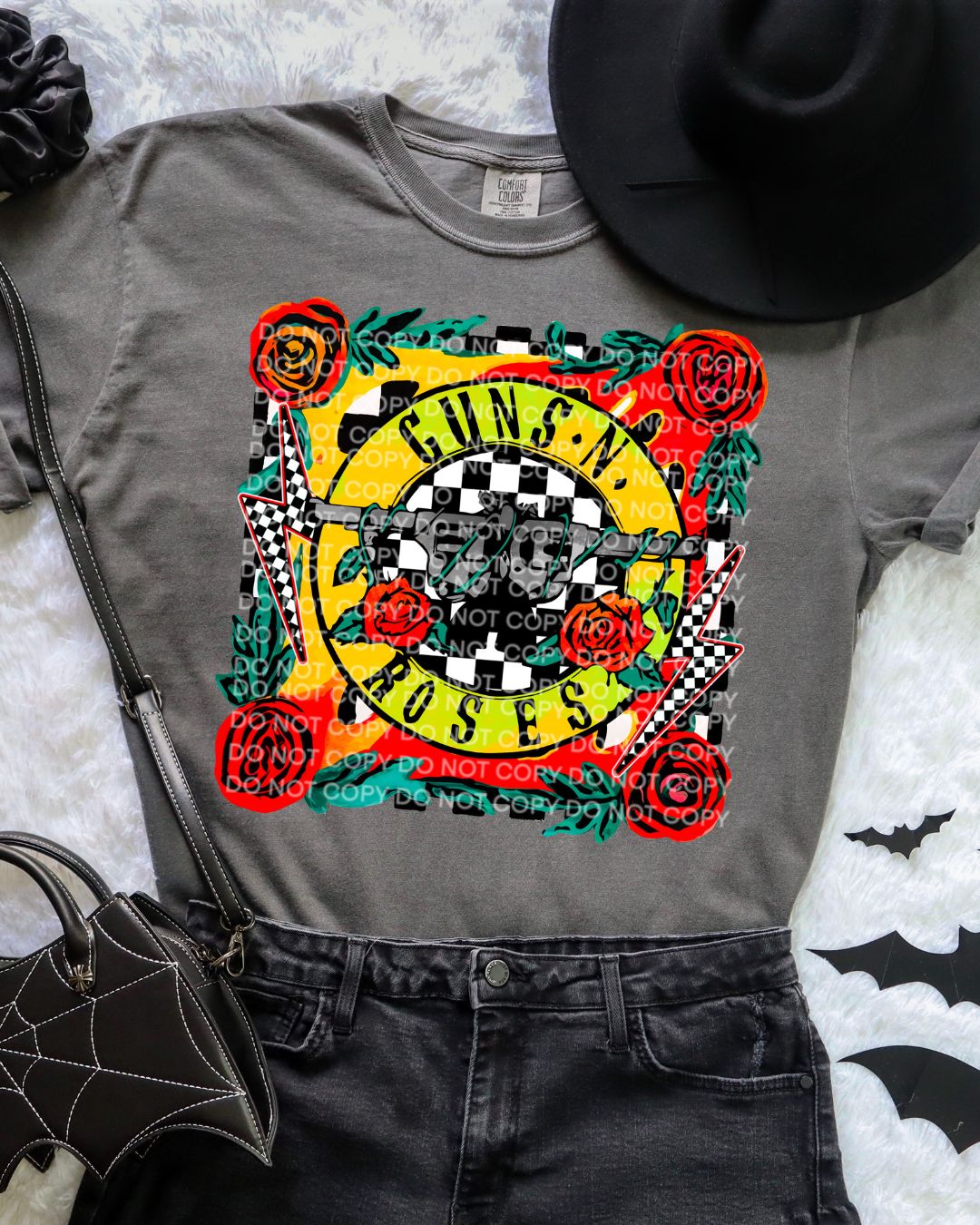 Rock Band Collection Gns & Roses on Pepper Gray Comfort Colors