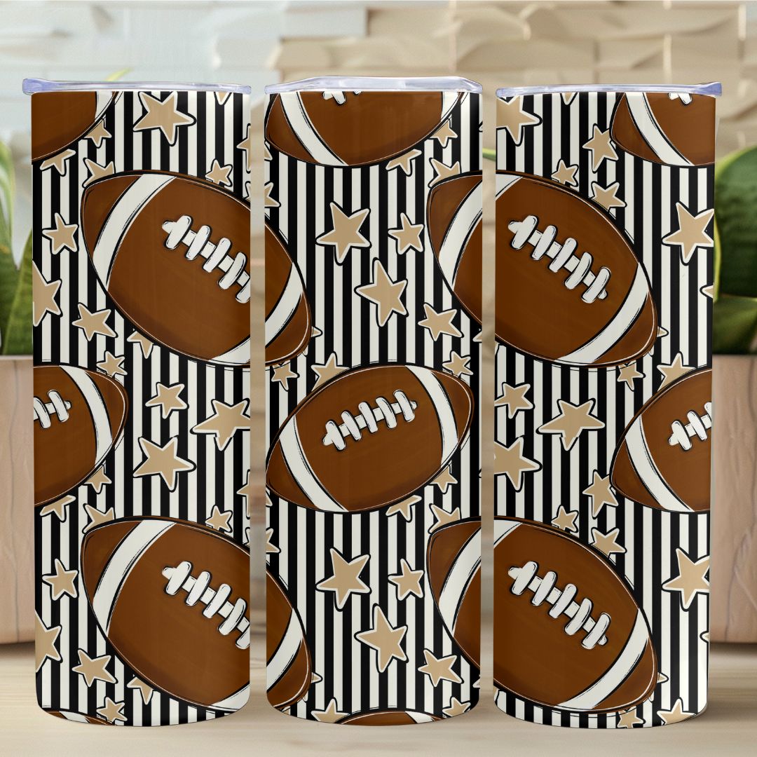 FOOTBALL SEAMLESS 20 OZ TUMBLER