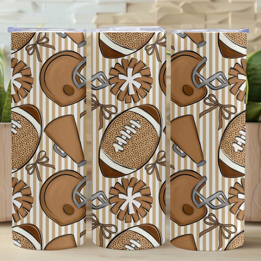 FOOTBALL 20 OZ TUMBLER SEAMLESS PATTERN
