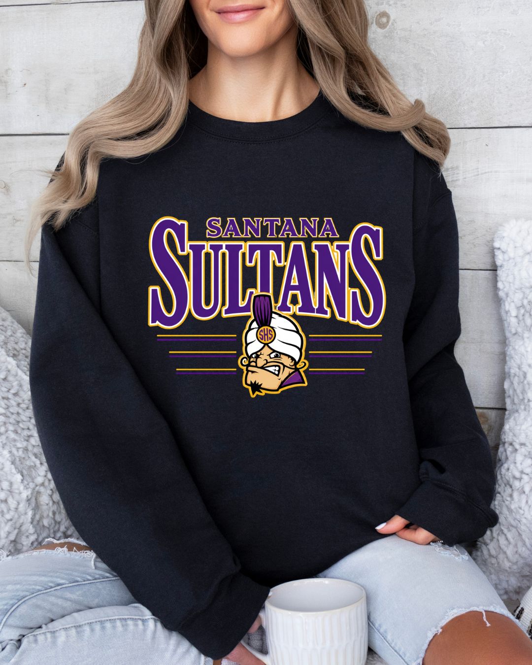 Santana High School Sultans Mascot Crew Sweatshirt