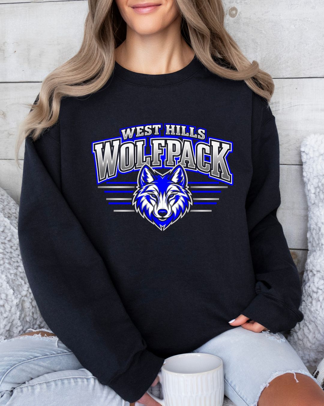 West Hills High School Wolfpack Crew Sweatshirt
