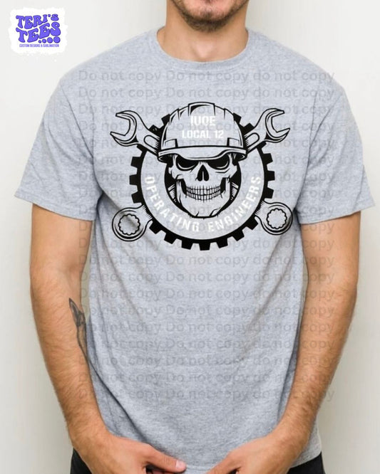 OPERATING ENGINEERS LOCAL 12 SKULL T-SHIRT