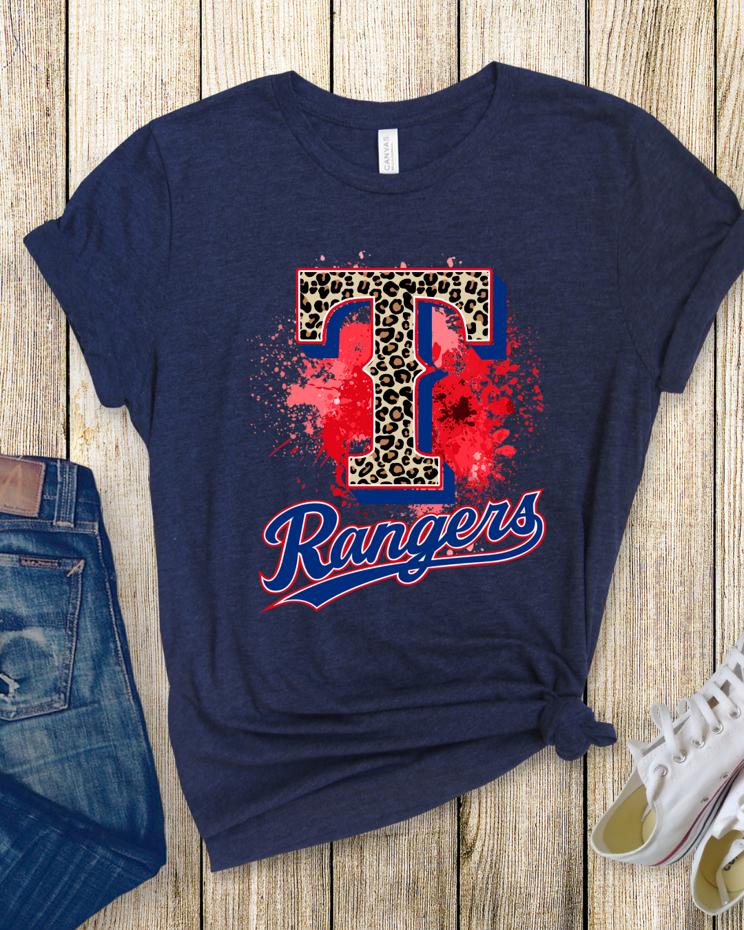 Texas Rangers Leopard T-Shirt