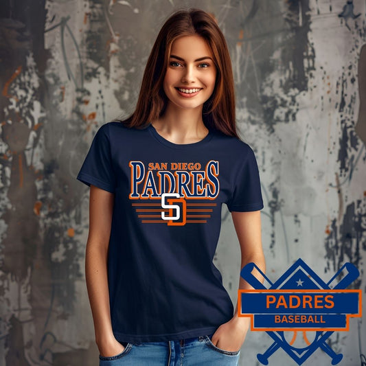 San Diego Padres Retro 1991 Blue & Orange Women's T-Shirt