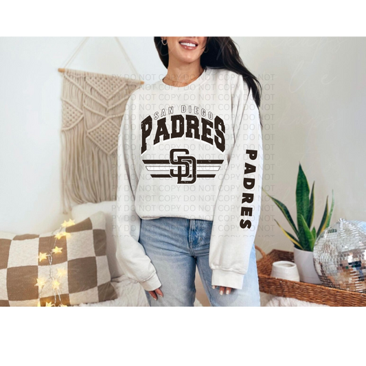 San Diego Padres Gildan Crew with sleeve accent
