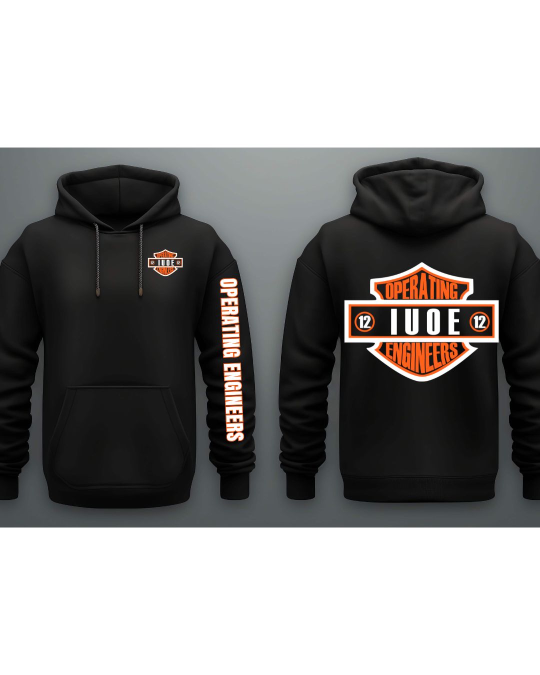 IUOE Operating Engineers Hoodie with sleeve accent