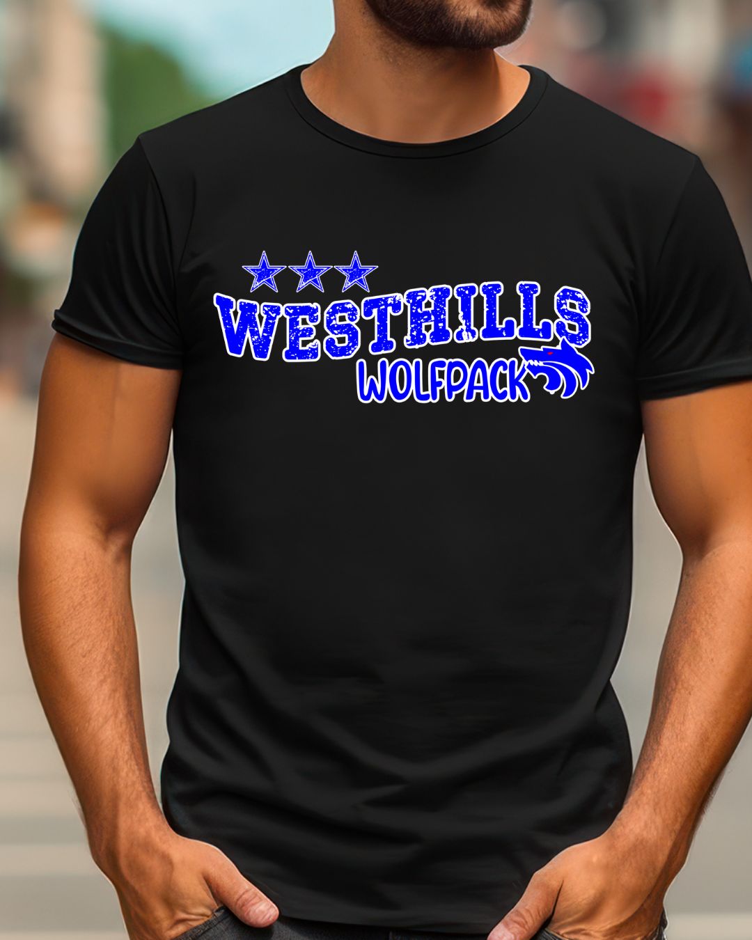 Westhills Wolfpack Wave Distressed T-Shirt