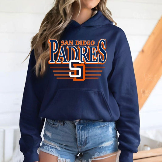 San Diego Padres Retro 1991 Blue & Orange Hoodie
