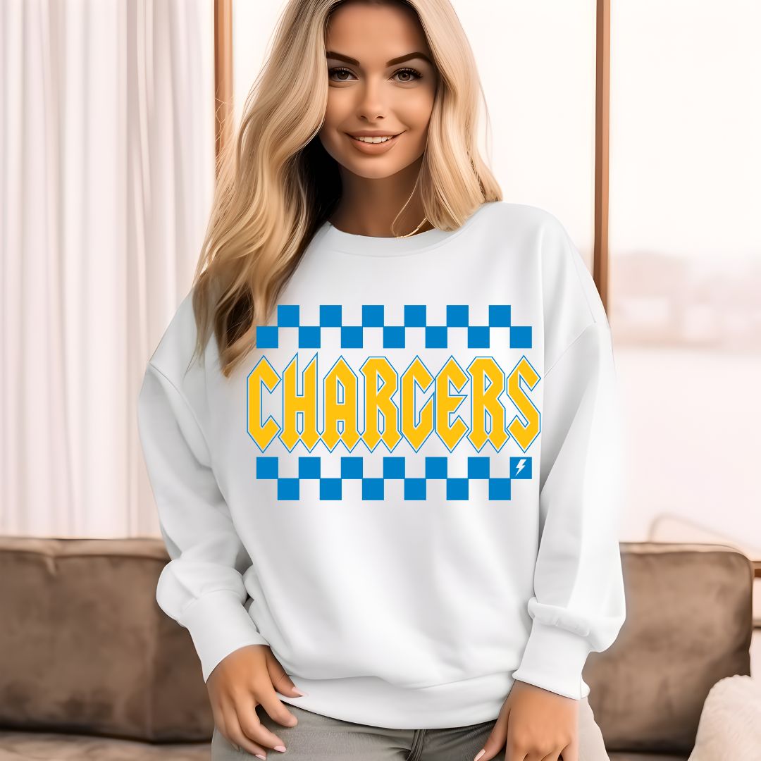 Chargers Checkeredboard Women's Crew