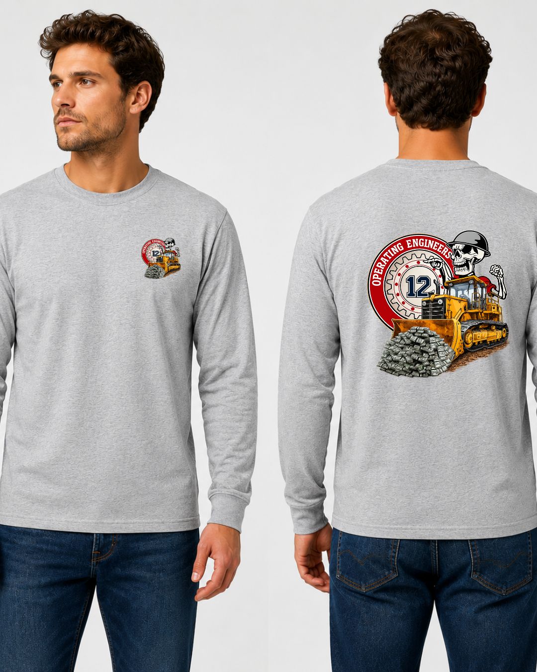 Operating Engineers IUOE The Working Class Shoveling Money Long Sleeve T-Shirt
