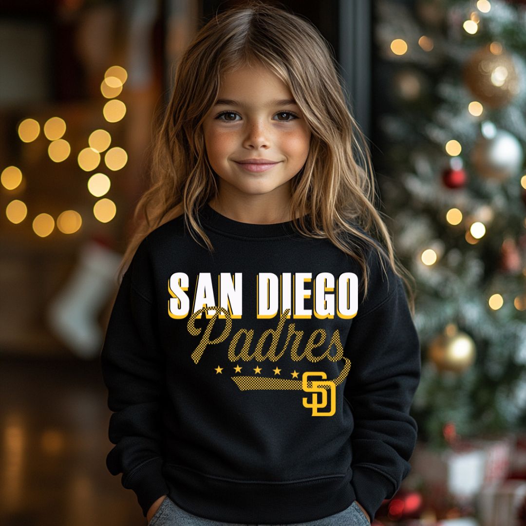 San Diego Padres Checkered Black Youth Crew
