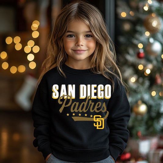 San Diego Padres Checkered Black Youth Crew