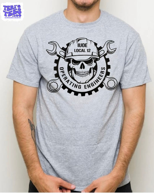 OPERATING ENGINEERS LOCAL 12 SKULL T-SHIRT