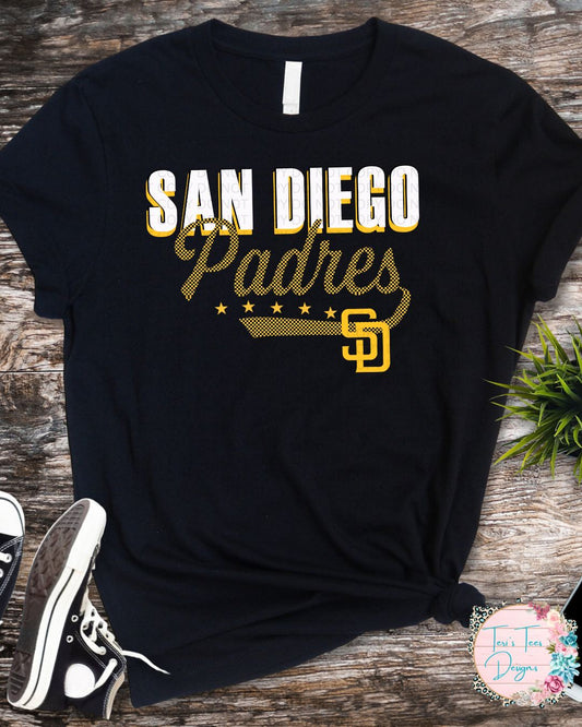 San Diego Padres Checkered Bella T-Shirt