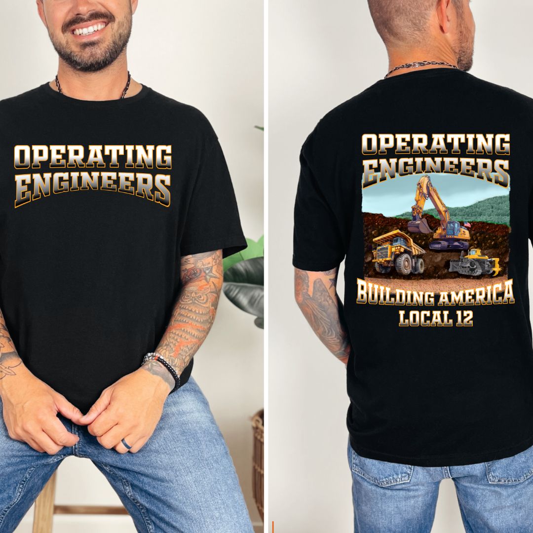Operating Engineers Building America Local 12 Black Ultra Gildan T-Shirt