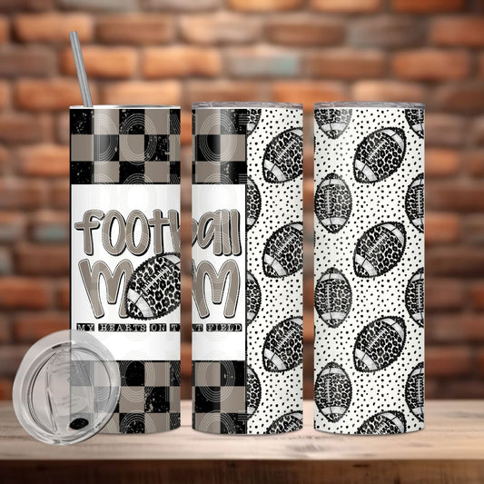 FOOTBALL MOM LEOPARD 20 OZ TUMBLER