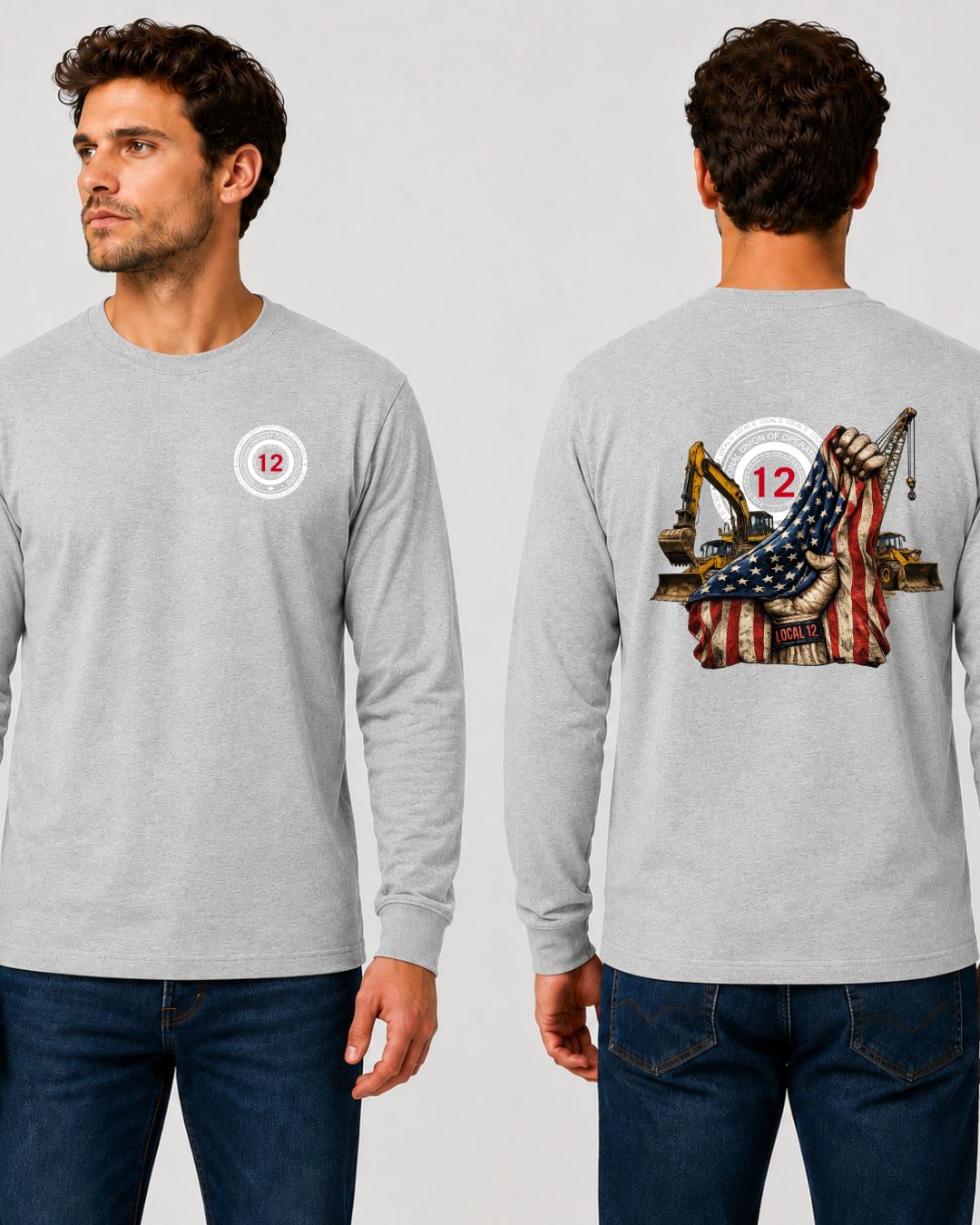 Patriotic Flag with equipment local 12 Long Sleeve