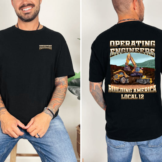 Operating Engineers Building America Local 12 Black Ultra Gildan T-Shirt