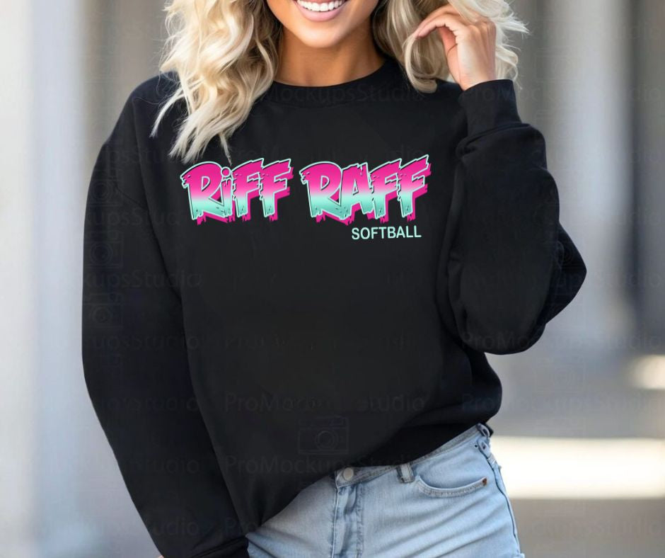 Riff Raff Softball Adult Unisex Crew Sweatshirt