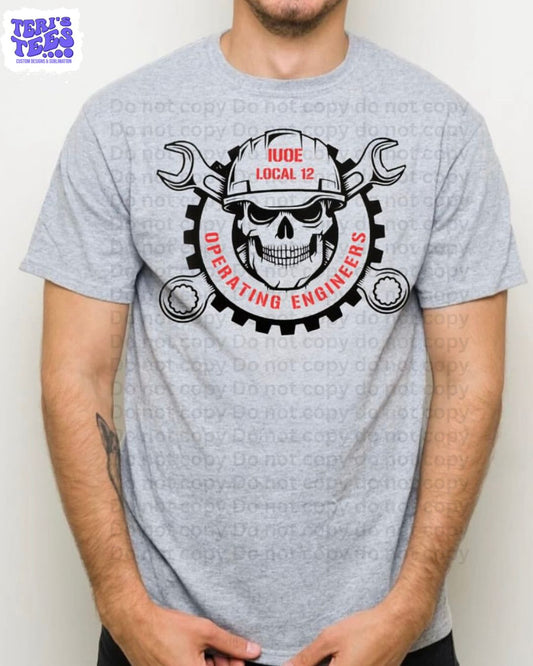 OPERATING ENGINEERS LOCAL 12 SKULL T-SHIRT