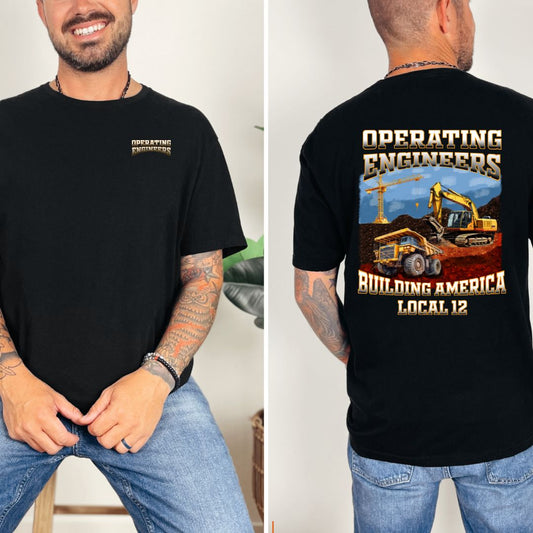 Operating Engineers Building America Local 12 Black Ultra Gildan T-Shirt