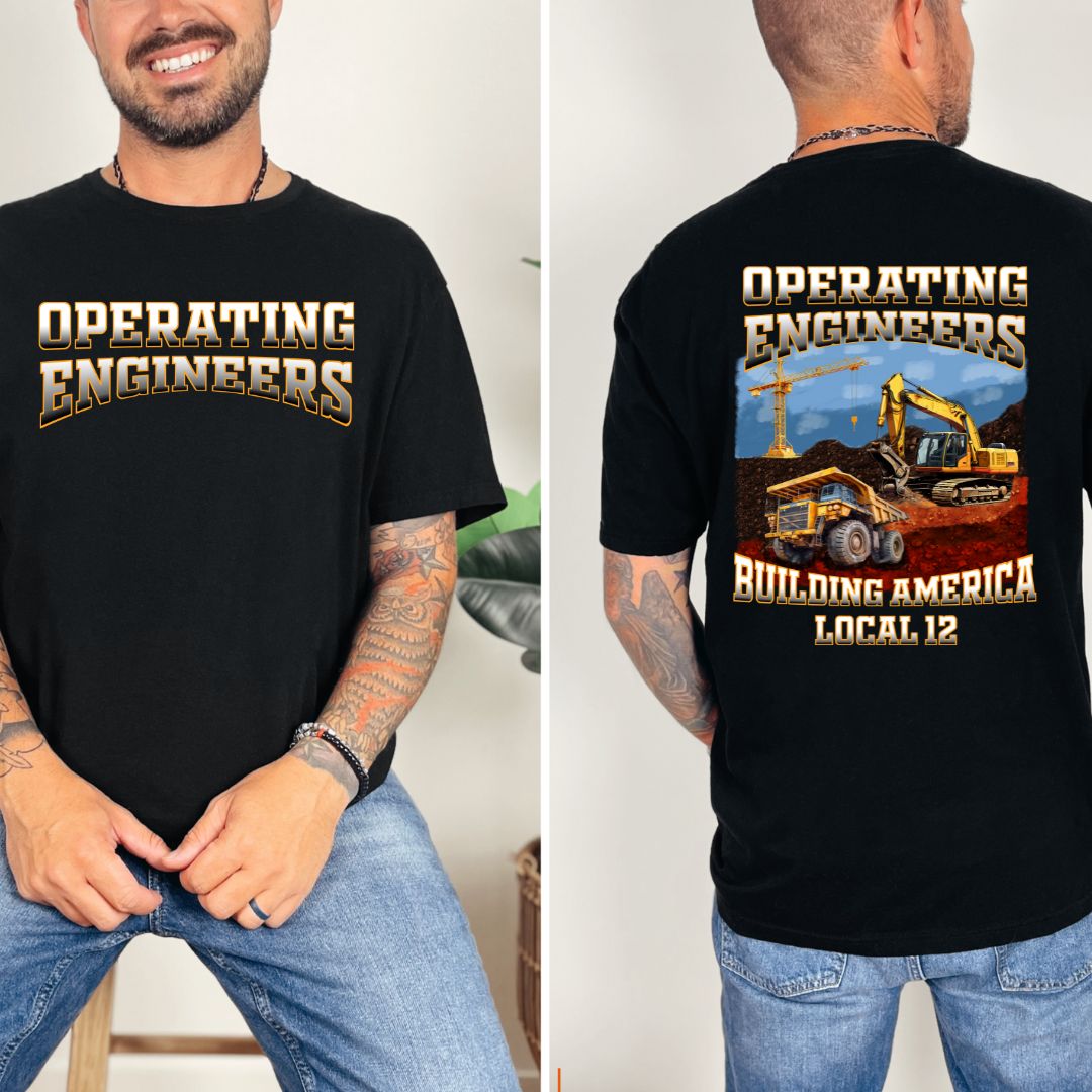 Operating Engineers Building America Local 12 Black Ultra Gildan T-Shirt
