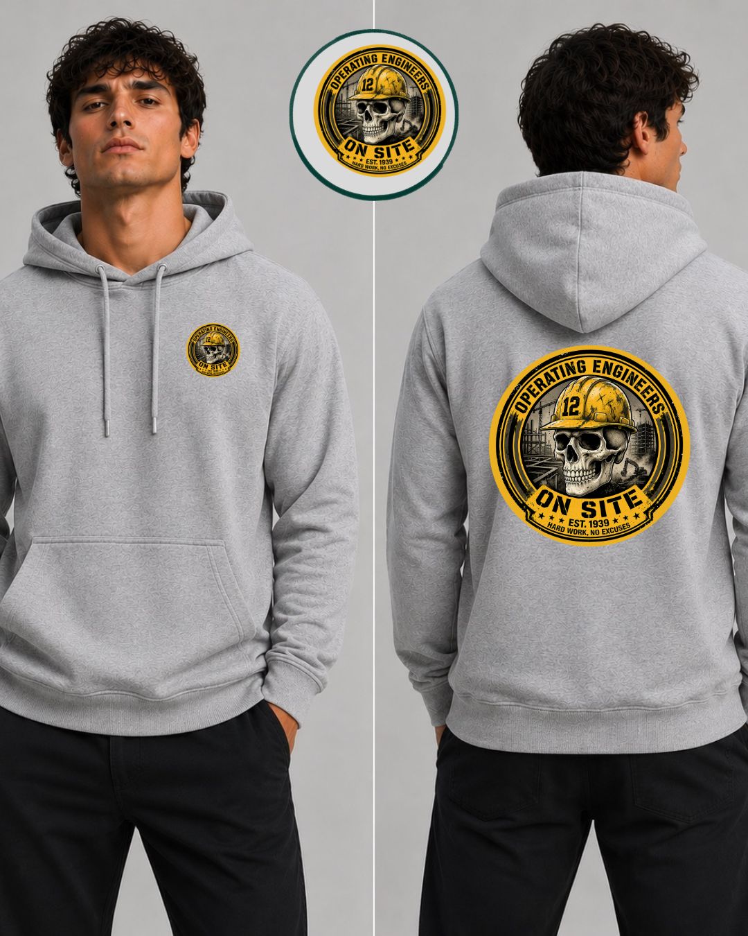 Operating Engineers On-Site Skull Hoodie