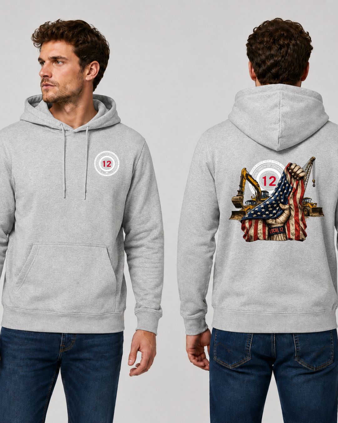 Patriotic Flag with equipment local 12 Hoodie