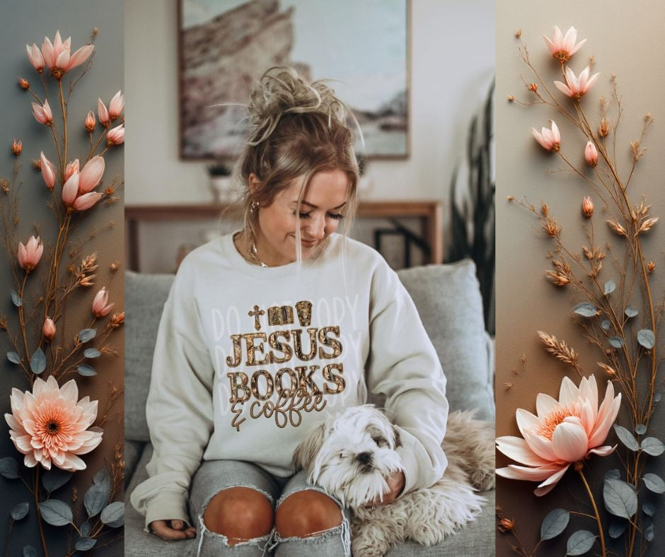 Jesus Books and Coffee Gildan Crew