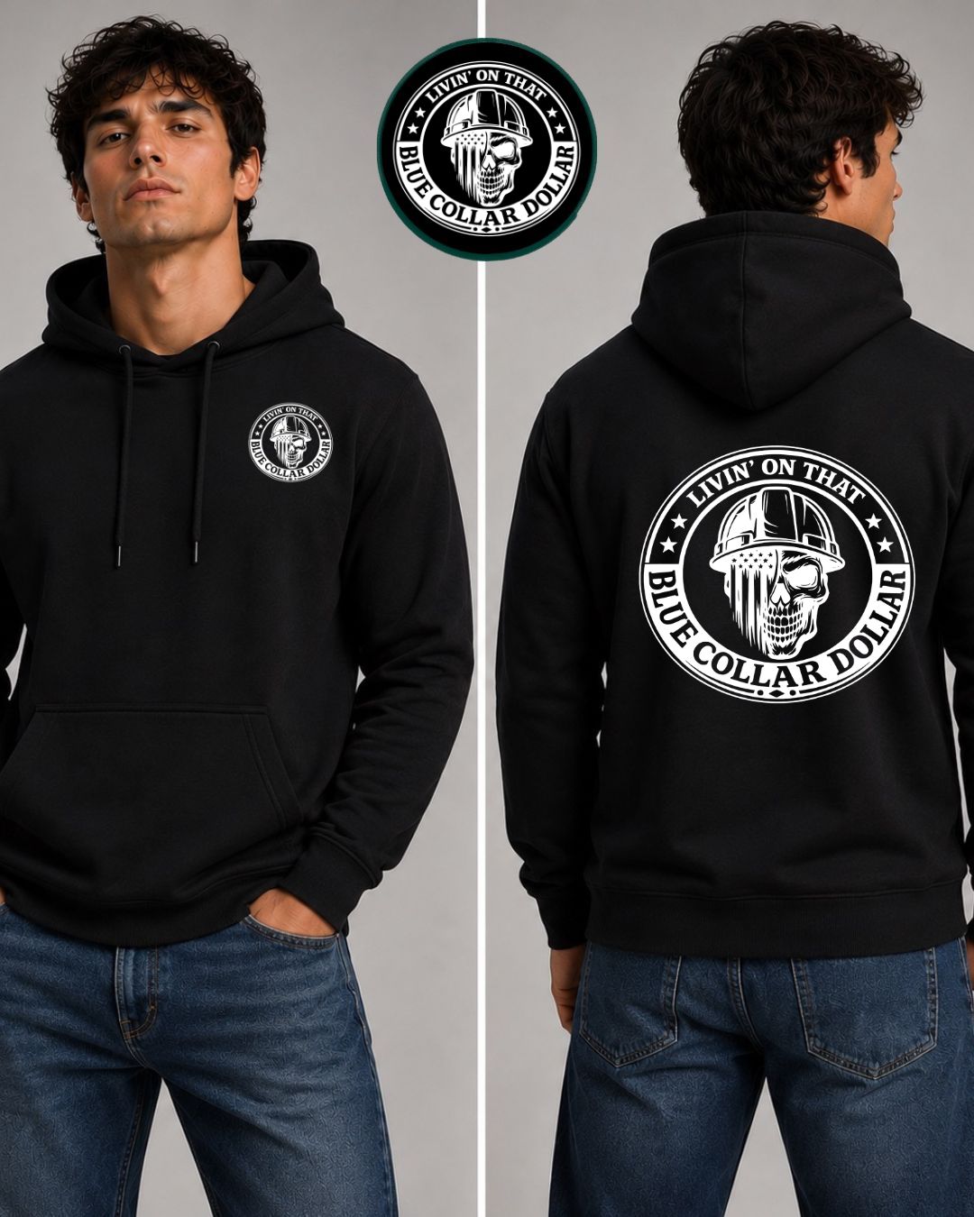 Livin on that Blue Collar Dollar Men's Hoodie