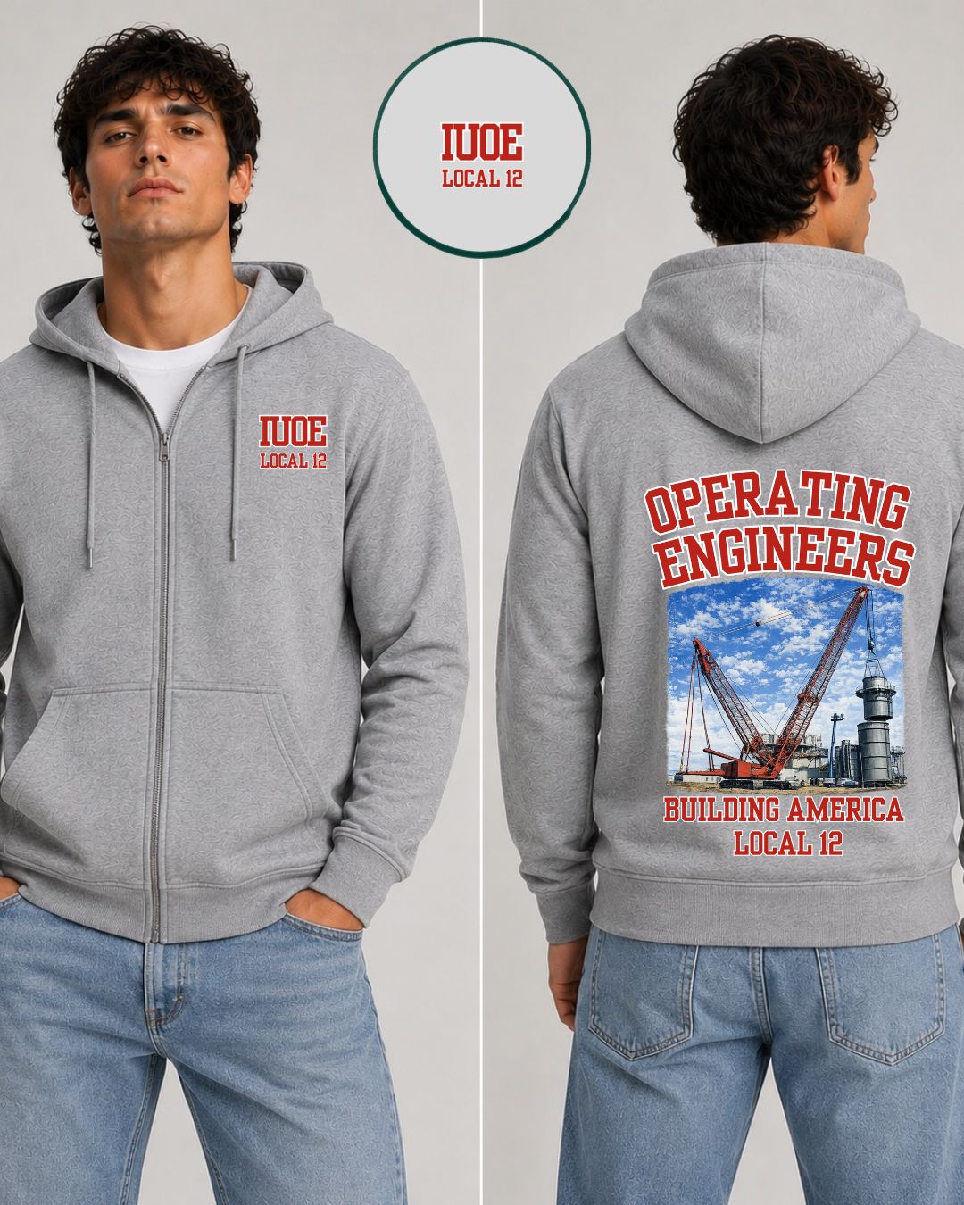 OE Red Crane Zip-UP Hoodie
