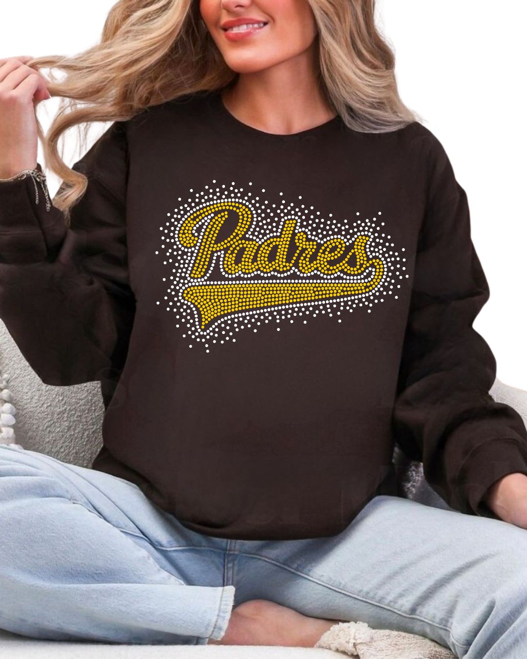 Padres Rhinestone Scatter Crew Sweatshirt
