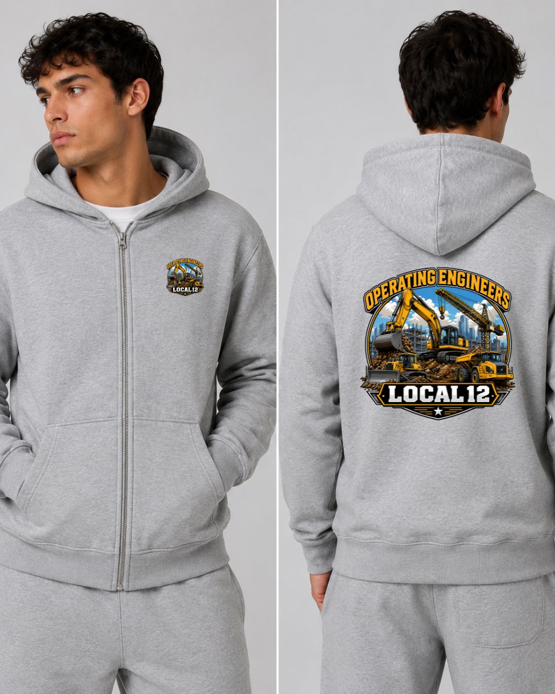Local 12 Heavy Equipment Zip-UP Hoodie