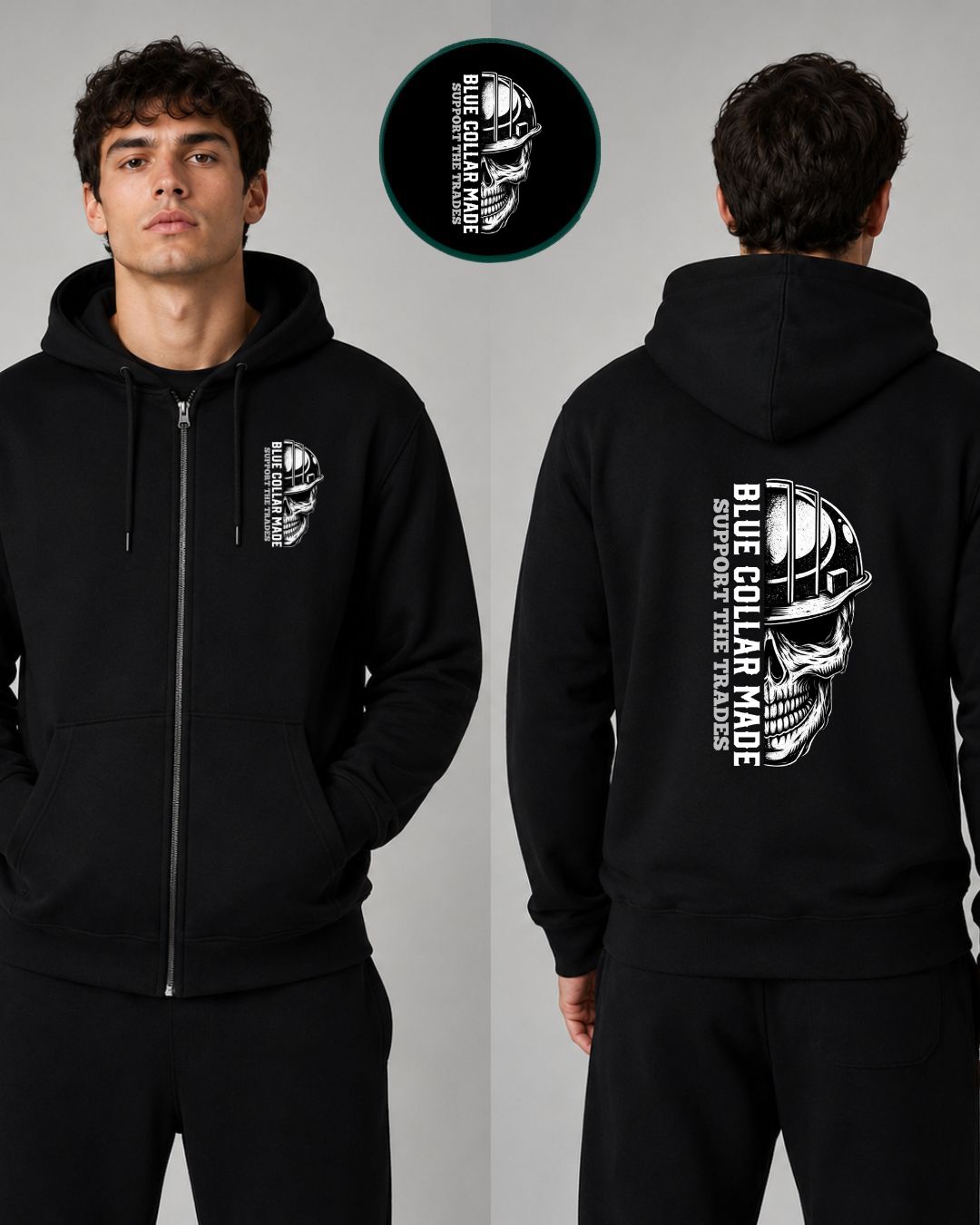 Blue Collar Made Support the Trade Zip-Up Hoodie