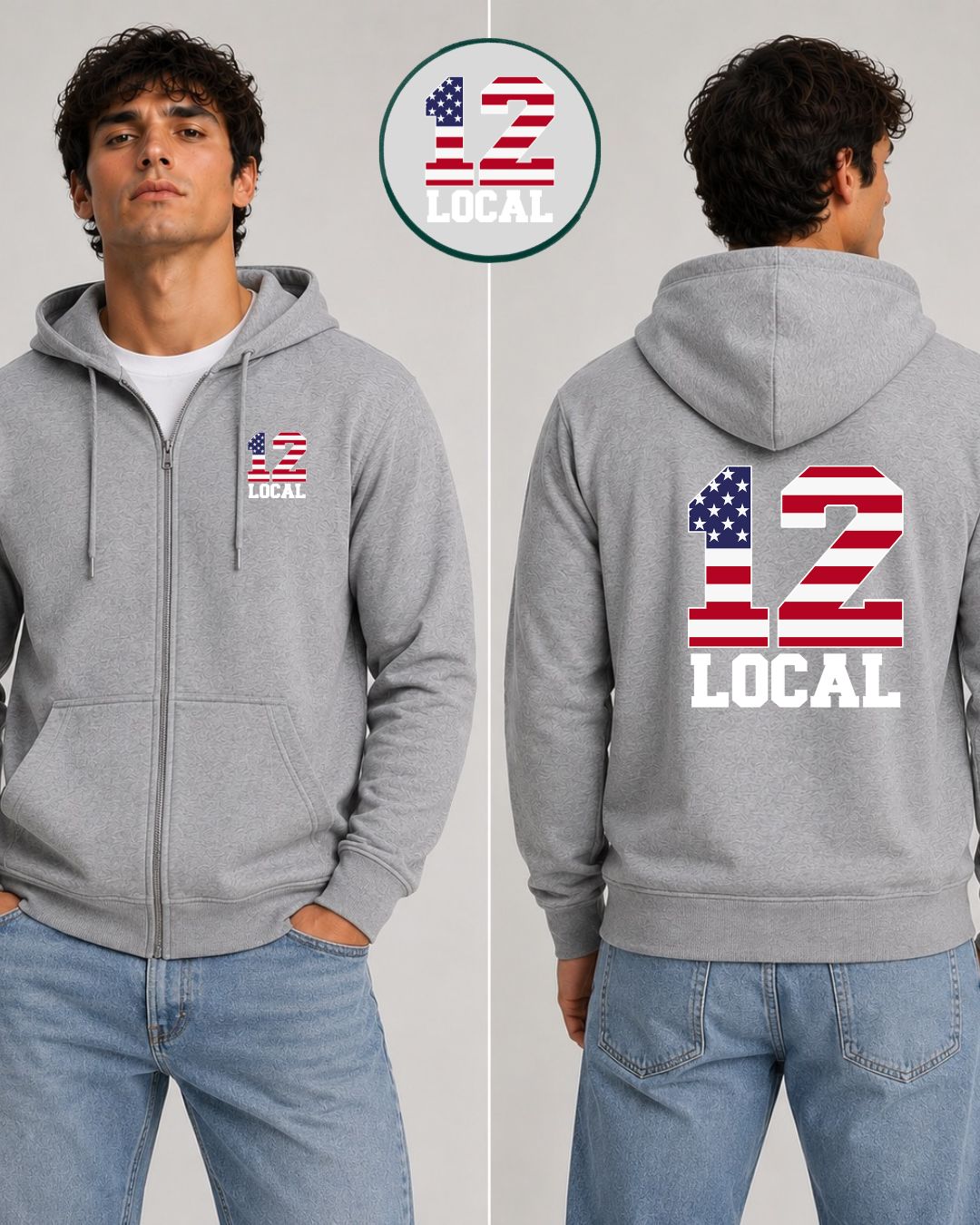 12 Local Zip-Up Hoodie
