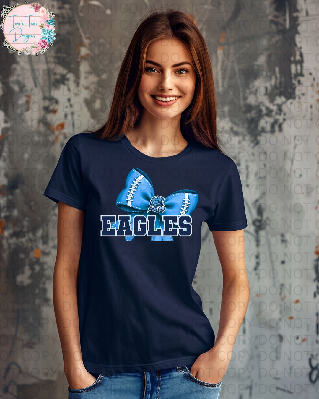 Eagles Football Bow -Granite Hills High School