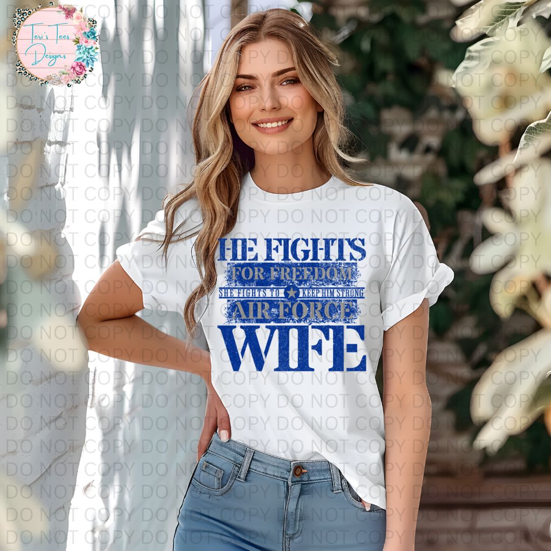 He Fights For Freedom She Fights to Keep Him Strong Air Force Wife