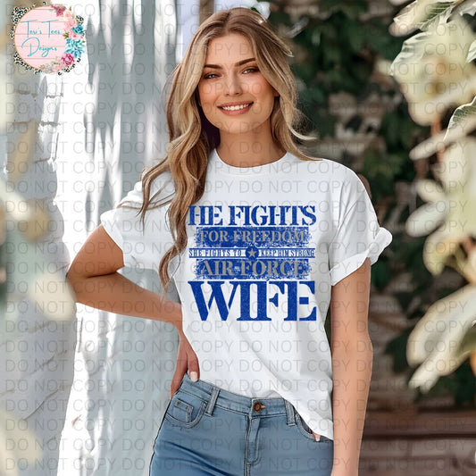 He Fights For Freedom She Fights to Keep Him Strong Air Force Wife