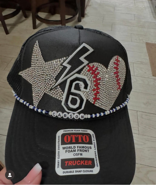 Personalized Baseball Hat with players number