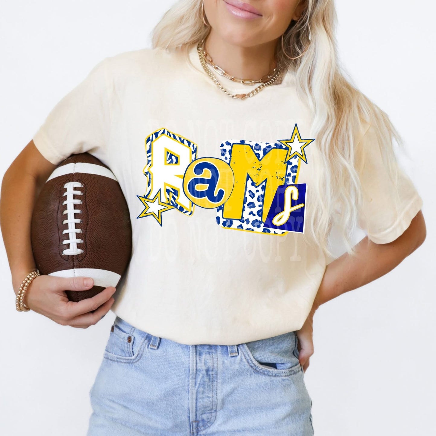 Los Angeles Rams Women's Ivory Comfort Color T-Shirt