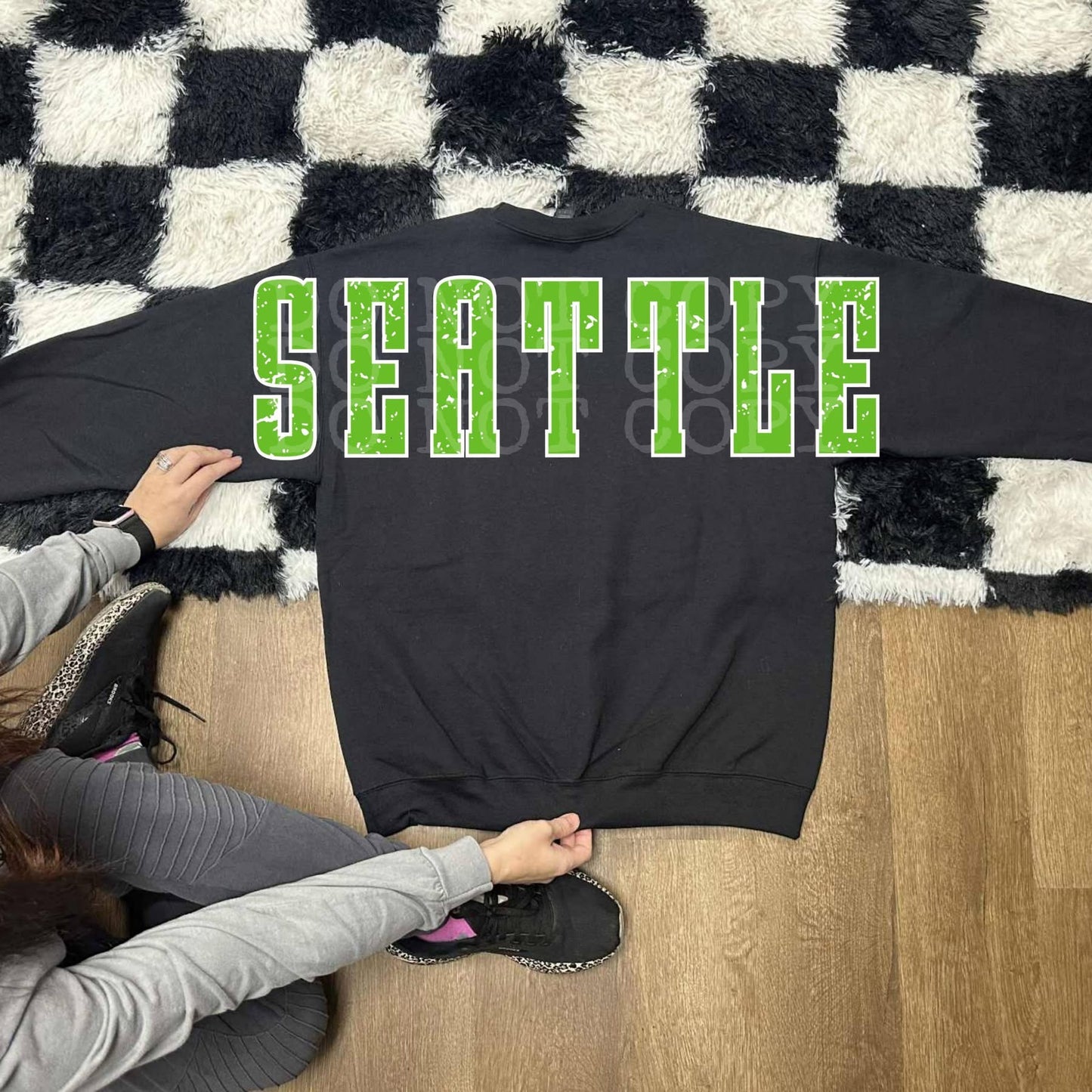 Seattle Seahawks front and back Design Women's Crew Sweatshirt