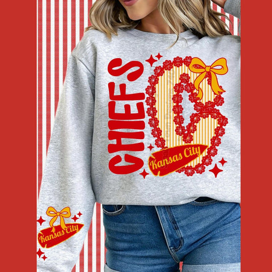 Kansas City Chiefs Seersucker font Women's Crew