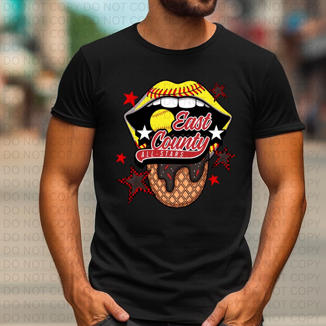 East County Party Lips Mens T-Shirt