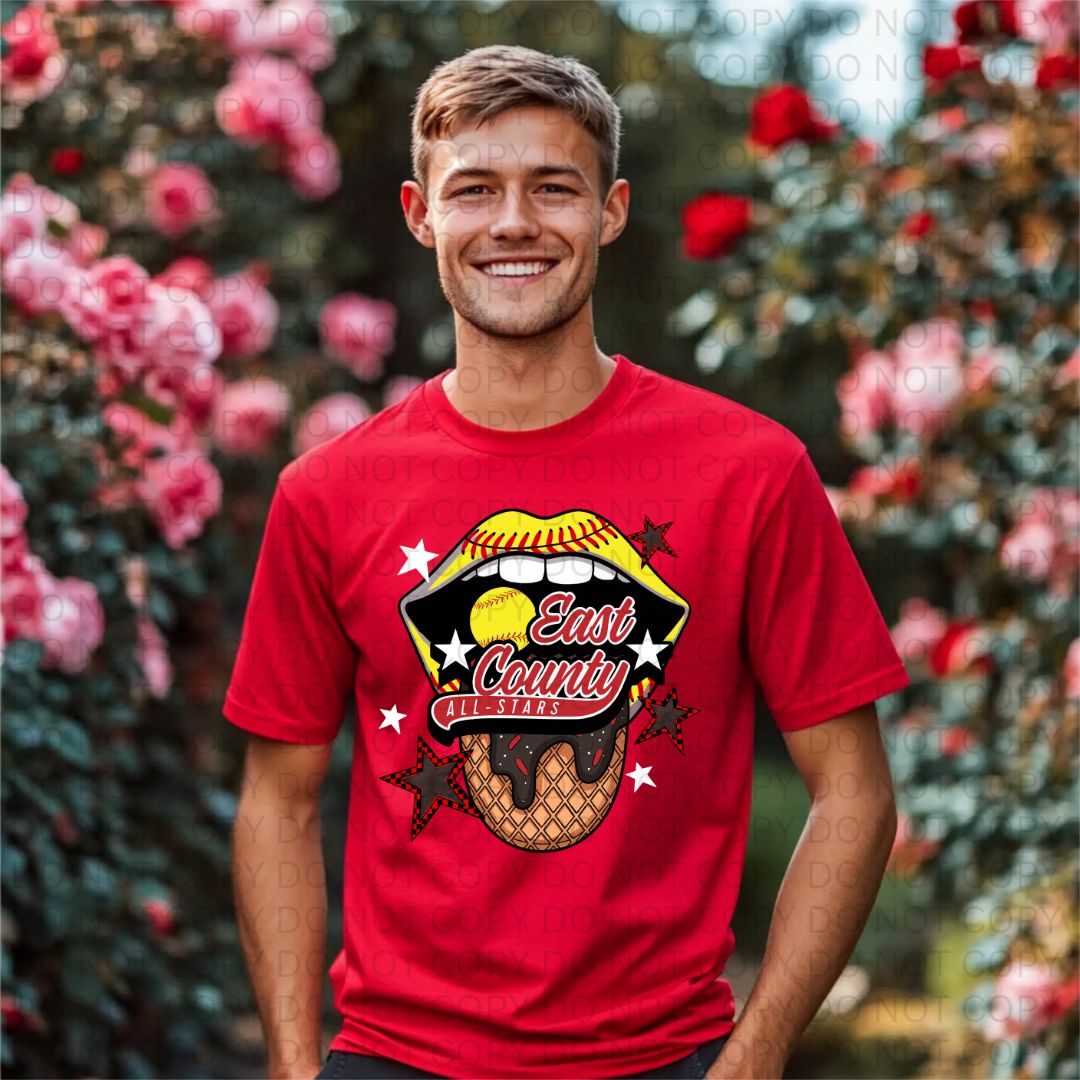 East County Party Lips Mens T-Shirt