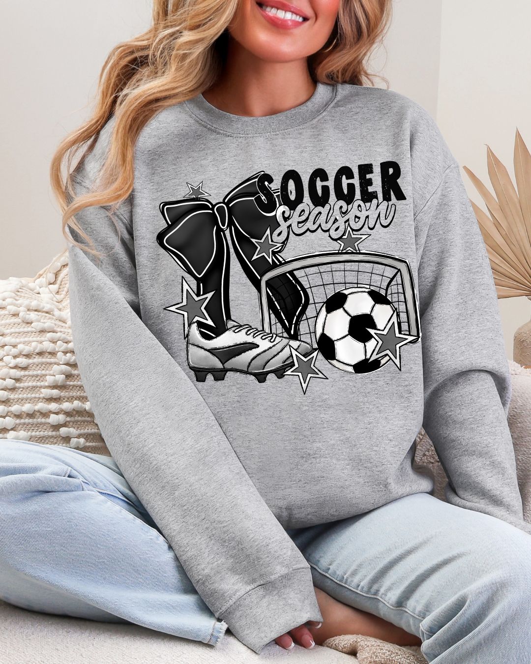 Soccer Season Sport Gray Gildan Crew
