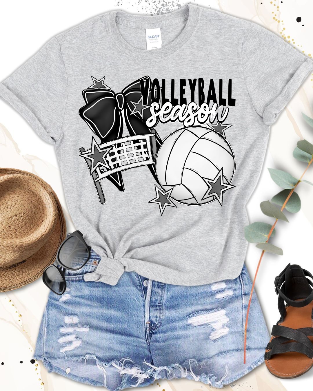 Volleyball Season on Sport Gray Bella Canvas T-Shirt