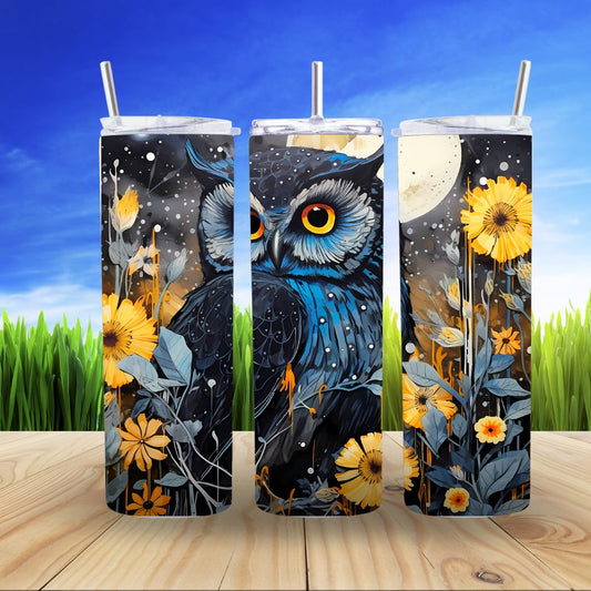 Owl with flowers Tumbler 20 oz