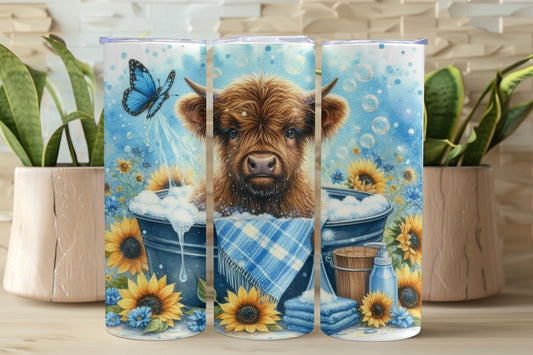 Highland Cow bathing 20 oz Tumbler